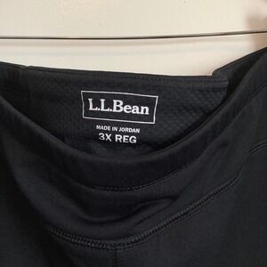 LL Bean Women 3X Black Performance Leggings High Rise Zipper Pocket Activewear
